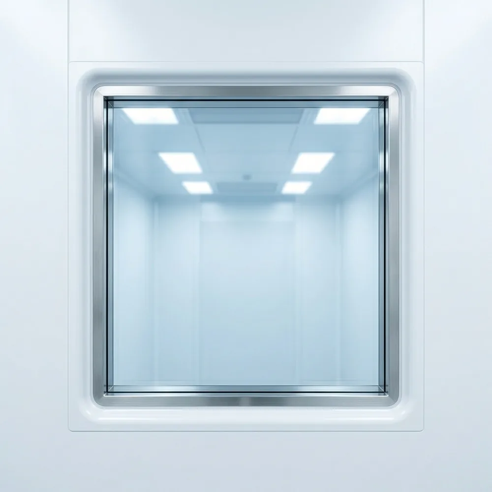Flush double-glazed cleanroom vision window