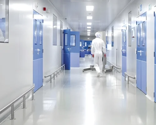 Cleanroom envelope with airflow patterns